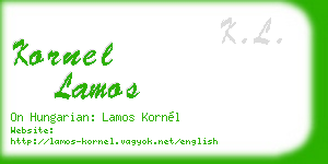 kornel lamos business card